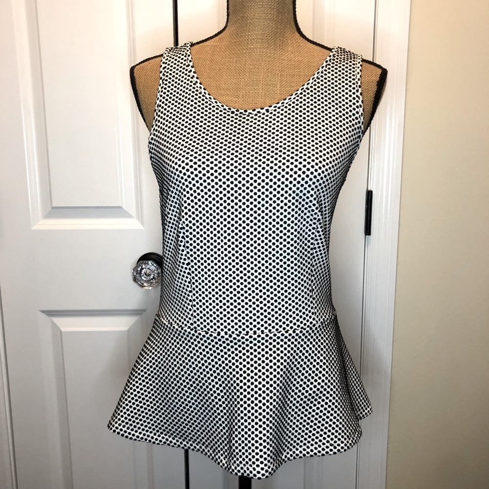 Ann Taylor Sleeveless Dot Blouse Small